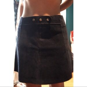 Vintage Blue Suede Mod Mini Skirt